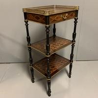 French Geometric Inlaid Amboyna Etagere Side Table (5 of 10) French Geometric Inlaid Amboyna Etagere Side Table (5 of 10)