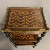 French Geometric Inlaid Amboyna Etagere Side Table (9 of 10) French Geometric Inlaid Amboyna Etagere Side Table (9 of 10)