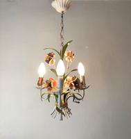 Vintage French Petite 3 Arm Toleware Chandelier Ceiling Light (2 of 12) Vintage French Petite 3 Arm Toleware Chandelier Ceiling Light (2 of 12)