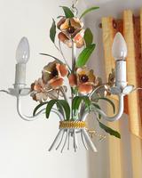 Vintage French Petite 3 Arm Toleware Chandelier Ceiling Light (11 of 12) Vintage French Petite 3 Arm Toleware Chandelier Ceiling Light (11 of 12)