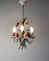 Vintage French Petite 3 Arm Toleware Chandelier Ceiling Light (3 of 12) Vintage French Petite 3 Arm Toleware Chandelier Ceiling Light (3 of 12)