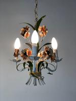 Vintage French Petite 3 Arm Toleware Chandelier Ceiling Light (4 of 12) Vintage French Petite 3 Arm Toleware Chandelier Ceiling Light (4 of 12)