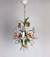 Vintage French Petite 3 Arm Toleware Chandelier Ceiling Light (8 of 12) Vintage French Petite 3 Arm Toleware Chandelier Ceiling Light (8 of 12)