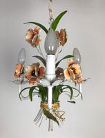 Vintage French Petite 3 Arm Toleware Chandelier Ceiling Light (9 of 12) Vintage French Petite 3 Arm Toleware Chandelier Ceiling Light (9 of 12)