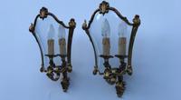 French Gilded Bronze Twin Light Sconces Wall Lights with Curvaceous Glass (10 of 12) French Gilded Bronze Twin Light Sconces Wall Lights with Curvaceous Glass (10 of 12)