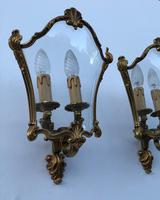 French Gilded Bronze Twin Light Sconces Wall Lights with Curvaceous Glass (7 of 12) French Gilded Bronze Twin Light Sconces Wall Lights with Curvaceous Glass (7 of 12)