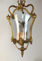 French Gilded Bronze Triple Light Hall Lantern (8 of 9) French Gilded Bronze Triple Light Hall Lantern (8 of 9)