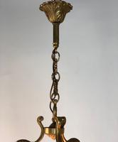 French Gilded Bronze Triple Light Hall Lantern (6 of 9) French Gilded Bronze Triple Light Hall Lantern (6 of 9)
