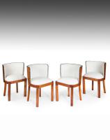 Set of Four Walnut & Leather Art Deco Chairs (6 of 6) Set of Four Walnut & Leather Art Deco Chairs (6 of 6)