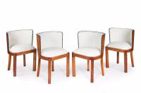 Set of Four Walnut & Leather Art Deco Chairs (5 of 6) Set of Four Walnut & Leather Art Deco Chairs (5 of 6)