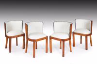Set of Four Walnut & Leather Art Deco Chairs (4 of 6) Set of Four Walnut & Leather Art Deco Chairs (4 of 6)