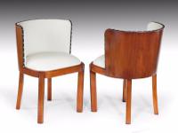 Set of Four Walnut & Leather Art Deco Chairs (3 of 6) Set of Four Walnut & Leather Art Deco Chairs (3 of 6)