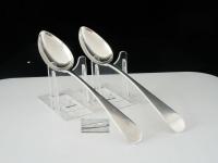 Pair of Scottish Provincial Silver Dessert Spoons, William Clarke, Greenock c.1780 (6 of 7) Pair of Scottish Provincial Silver Dessert Spoons, William Clarke, Greenock c.1780 (6 of 7)