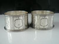 Pair of Antique Silver Aesthetic Napkin Rings, T & R Hayes, Birmingham 1884 (5 of 9) Pair of Antique Silver Aesthetic Napkin Rings, T & R Hayes, Birmingham 1884 (5 of 9)