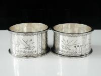 Pair of Antique Silver Aesthetic Napkin Rings, T & R Hayes, Birmingham 1884 (9 of 9) Pair of Antique Silver Aesthetic Napkin Rings, T & R Hayes, Birmingham 1884 (9 of 9)