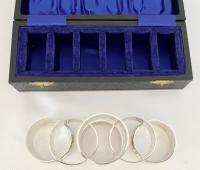 Sterling Silver Napkin Rings Inscribed with Religious Texts. Birmingham 1965 (3 of 7) Sterling Silver Napkin Rings Inscribed with Religious Texts. Birmingham 1965 (3 of 7)