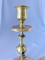 Agate Cabochon & Brass Pugin Influenced Candlesticks c.1870 (2 of 6) Agate Cabochon & Brass Pugin Influenced Candlesticks c.1870 (2 of 6)