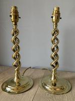 1920s Brass Twist Pair of Table Lamps; Rewired & PAT Tested (2 of 6) 1920s Brass Twist Pair of Table Lamps; Rewired & PAT Tested (2 of 6)
