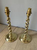 1920s Brass Twist Pair of Table Lamps; Rewired & PAT Tested (3 of 6) 1920s Brass Twist Pair of Table Lamps; Rewired & PAT Tested (3 of 6)