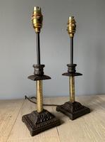 Near Pair of Victorian Table Lamps, Converted Candlesticks, Rewired & PAT Tested (4 of 10) Near Pair of Victorian Table Lamps, Converted Candlesticks, Rewired & PAT Tested (4 of 10)