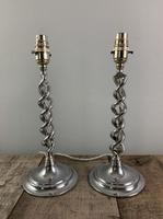 Pair of 1930s Chrome Twist Table Lamps, Rewired & PAT Tested (3 of 8) Pair of 1930s Chrome Twist Table Lamps, Rewired & PAT Tested (3 of 8)