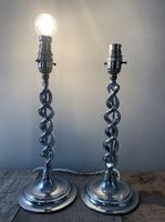 Pair of 1930s Chrome Twist Table Lamps, Rewired & PAT Tested (7 of 8) Pair of 1930s Chrome Twist Table Lamps, Rewired & PAT Tested (7 of 8)