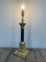 Quality Brass & Coromandel Corinthian Column Table Lamp, Registration Mark, Rewired & PAT Tested c.1880 (11 of 11) Quality Brass & Coromandel Corinthian Column Table Lamp, Registration Mark, Rewired & PAT Tested c.1880 (11 of 11)