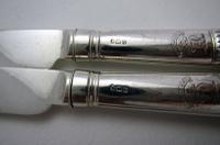 Pair 1802 Antique George III Sterling Silver Table / Dinner Knives, Moses Brent, Dread God Motto (4 of 10) Pair 1802 Antique George III Sterling Silver Table / Dinner Knives, Moses Brent, Dread God Motto (4 of 10)