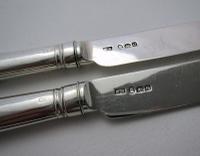 Pair 1802 Antique George III Sterling Silver Table / Dinner Knives, Moses Brent, Dread God Motto (6 of 10) Pair 1802 Antique George III Sterling Silver Table / Dinner Knives, Moses Brent, Dread God Motto (6 of 10)