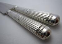 Pair 1802 Antique George III Sterling Silver Table / Dinner Knives, Moses Brent, Dread God Motto (8 of 10) Pair 1802 Antique George III Sterling Silver Table / Dinner Knives, Moses Brent, Dread God Motto (8 of 10)