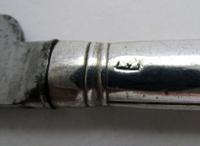 Moses Brent Georgian-George III Sterling Silver & Steel English Antique Dessert Knife 1802, Motto Dread God. (5 of 7) Moses Brent Georgian-George III Sterling Silver & Steel English Antique Dessert Knife 1802, Motto Dread God. (5 of 7)
