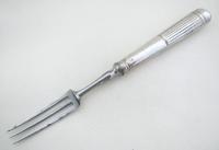 Moses Brent George III Sterling Silver & Steel Antique Large Three-Prong Table Fork 1802 Motto Dread God (6 of 9) Moses Brent George III Sterling Silver & Steel Antique Large Three-Prong Table Fork 1802 Motto Dread God (6 of 9)