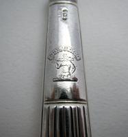 Moses Brent George III Sterling Silver & Steel Antique Large Three-Prong Table Fork 1802 Motto Dread God (9 of 9) Moses Brent George III Sterling Silver & Steel Antique Large Three-Prong Table Fork 1802 Motto Dread God (9 of 9)