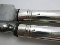 Very Large 13" Antique 1802 Georgian-George III Sterling Silver & Steel Serving Carving Knife + Fork Set, by Moses Brent, Motto Dread God. (4 of 8) Very Large 13" Antique 1802 Georgian-George III Sterling Silver & Steel Serving Carving Knife + Fork Set, by Moses Brent, Motto Dread God. (4 of 8)