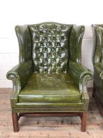Pair of Green Button Back Chesterfield Wing Back Armchairs (3 of 14) Pair of Green Button Back Chesterfield Wing Back Armchairs (3 of 14)