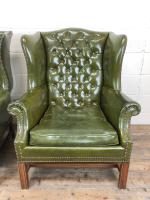 Pair of Green Button Back Chesterfield Wing Back Armchairs (4 of 14) Pair of Green Button Back Chesterfield Wing Back Armchairs (4 of 14)
