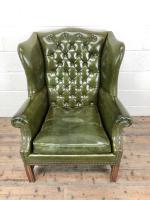 Pair of Green Button Back Chesterfield Wing Back Armchairs (7 of 14) Pair of Green Button Back Chesterfield Wing Back Armchairs (7 of 14)