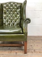 Pair of Green Button Back Chesterfield Wing Back Armchairs (8 of 14) Pair of Green Button Back Chesterfield Wing Back Armchairs (8 of 14)