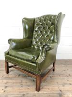 Pair of Green Button Back Chesterfield Wing Back Armchairs (12 of 14) Pair of Green Button Back Chesterfield Wing Back Armchairs (12 of 14)