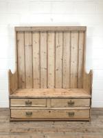 Rustic Antique Pine High Back Tavern Settle (13 of 13) Rustic Antique Pine High Back Tavern Settle (13 of 13)