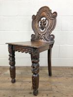 Pair of Antique Carved Oak Hall Chairs (10 of 11) Pair of Antique Carved Oak Hall Chairs (10 of 11)