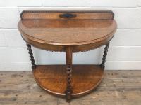 Early 20th Century Antique Oak Demi Lune Console Table (3 of 10) Early 20th Century Antique Oak Demi Lune Console Table (3 of 10)