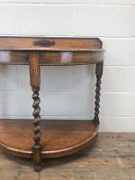 Early 20th Century Antique Oak Demi Lune Console Table (5 of 10) Early 20th Century Antique Oak Demi Lune Console Table (5 of 10)