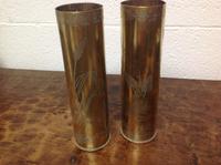 Pair WW1 World War One Trench Art Decorated Shell Cases with Cranes & Herons (4 of 6) Pair WW1 World War One Trench Art Decorated Shell Cases with Cranes & Herons (4 of 6)