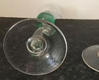 Pair of Vintage Green Glass Candlesticks (4 of 4) Pair of Vintage Green Glass Candlesticks (4 of 4)