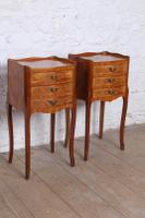 Very Pretty Pair of French Walnut Marquetry Bedsides (2 of 6) Very Pretty Pair of French Walnut Marquetry Bedsides (2 of 6)