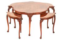 Fine Burr Walnut Nest of 4 Tables c.1930 (3 of 6) Fine Burr Walnut Nest of 4 Tables c.1930 (3 of 6)