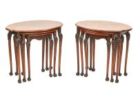 Pair of Burr Walnut Oval Nest 3 Tables c.1930 (5 of 5) Pair of Burr Walnut Oval Nest 3 Tables c.1930 (5 of 5)