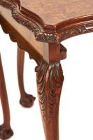 Burr Walnut & Carved Nest 3 Tables circa 1930s (4 of 6) Burr Walnut & Carved Nest 3 Tables circa 1930s (4 of 6)