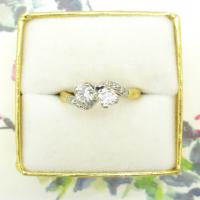 Vintage Art Deco 18ct Two Stone Diamond Moi Et Toi Engagement Ring c.1930 (9 of 9) Vintage Art Deco 18ct Two Stone Diamond Moi Et Toi Engagement Ring c.1930 (9 of 9)